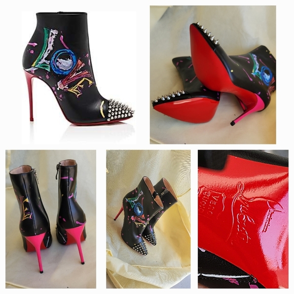 Red Carpet Black and Red Ankle Boots - Picture 1 of 6